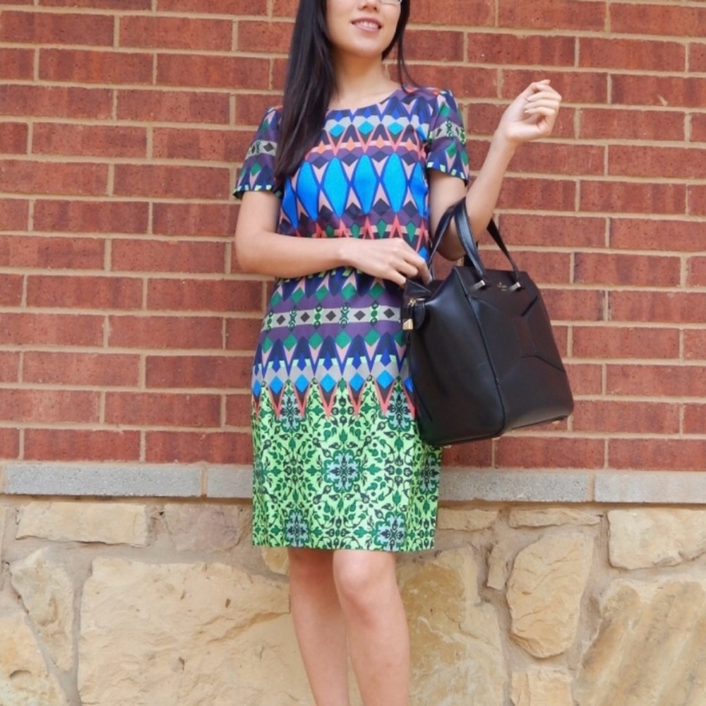 J CREW Multi Colored Silk Shift Dress